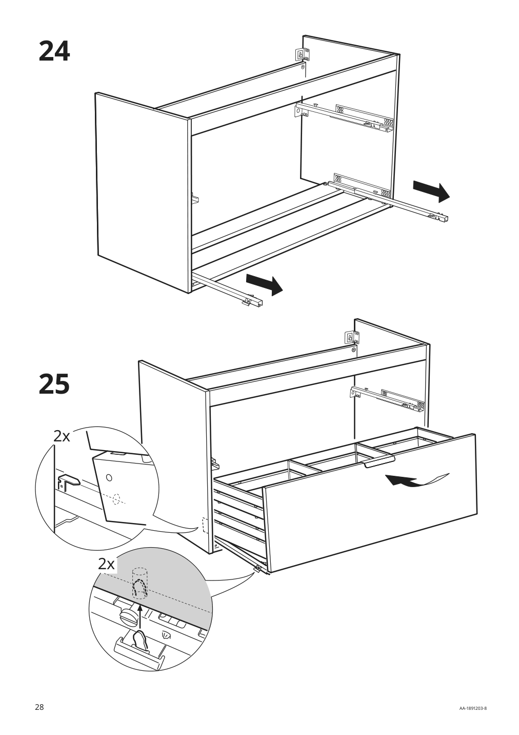 Assembly instructions for IKEA Godmorgon sink cabinet with 2 drawers white | Page 28 - IKEA GODMORGON/TOLKEN / TÖRNVIKEN cabinet, countertop, 19 5/8" sink 593.092.81