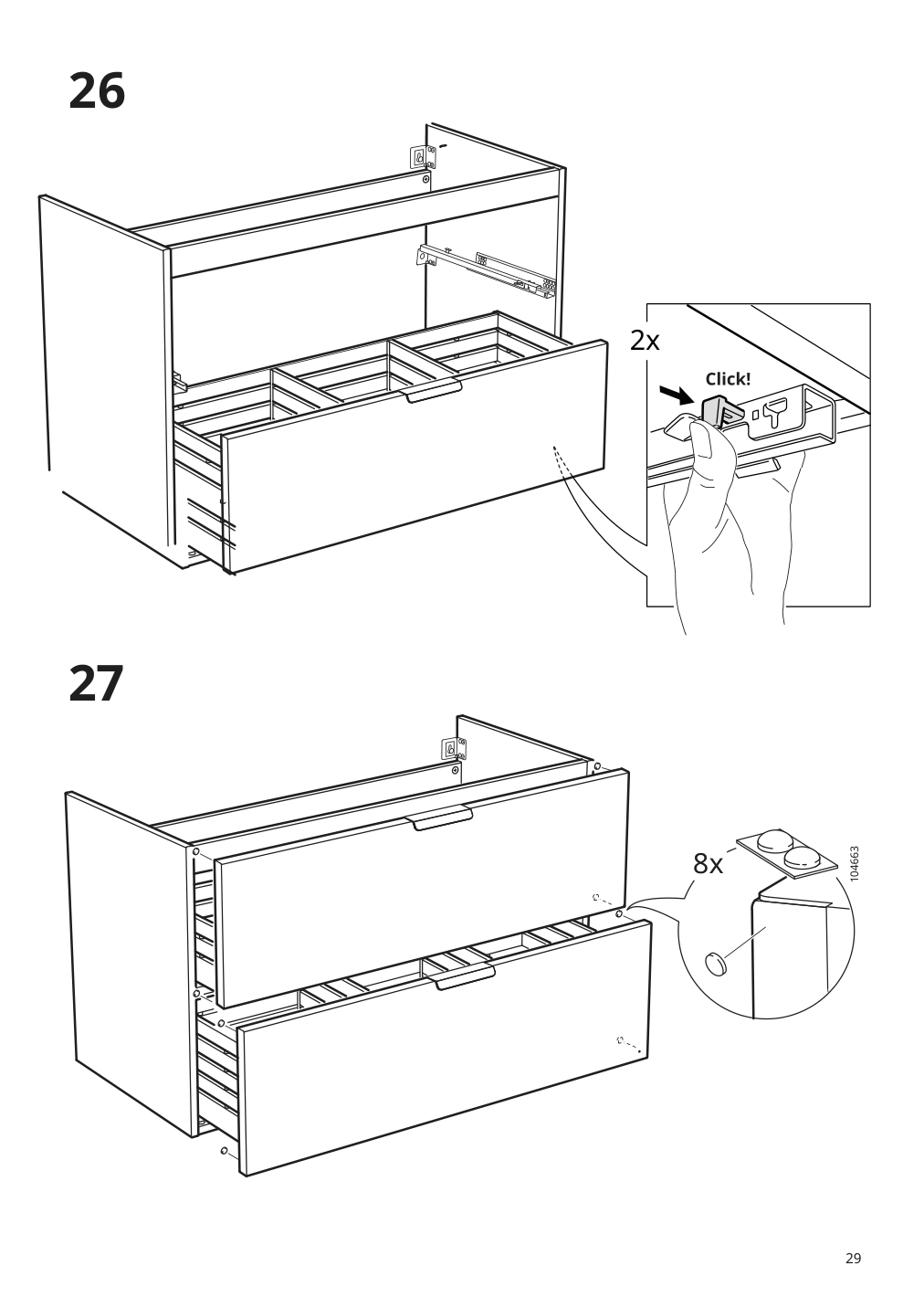 Assembly instructions for IKEA Godmorgon sink cabinet with 2 drawers white | Page 29 - IKEA GODMORGON/TOLKEN / TÖRNVIKEN cabinet, countertop, 19 5/8" sink 593.092.81