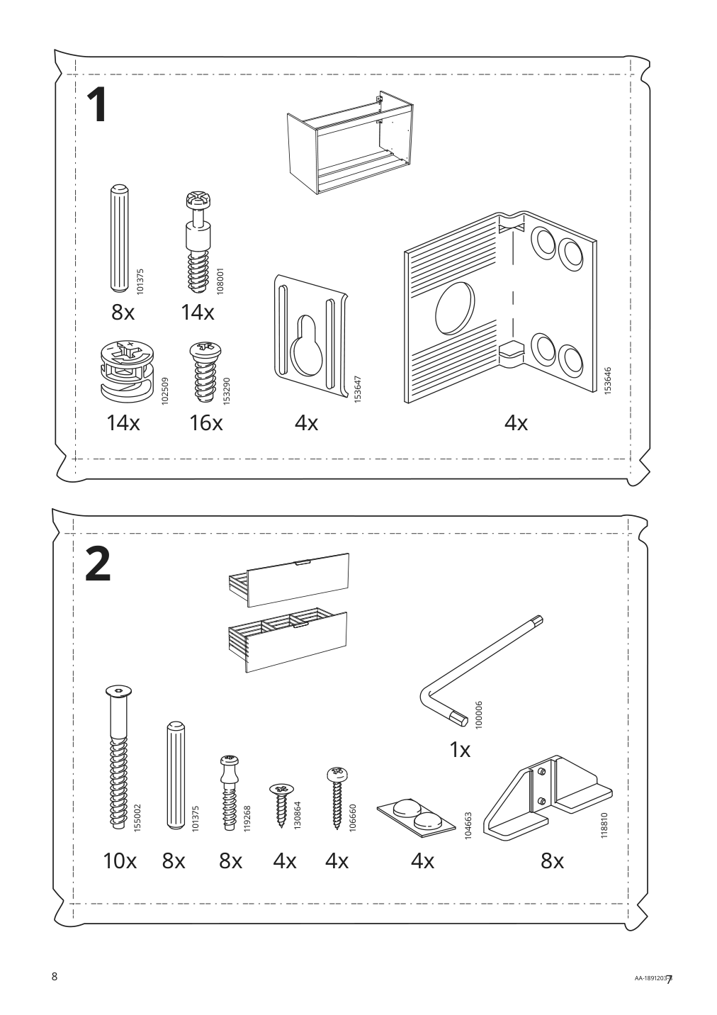 Assembly instructions for IKEA Godmorgon sink cabinet with 2 drawers white | Page 8 - IKEA GODMORGON/TOLKEN / TÖRNVIKEN cabinet, countertop, 19 5/8" sink 593.092.81