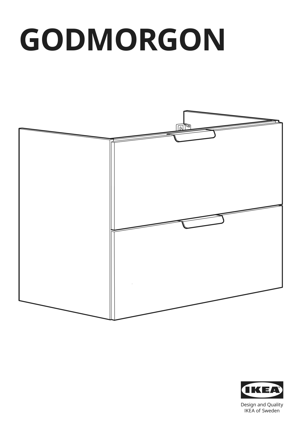 Assembly instructions for IKEA Godmorgon sink cabinet with 2 drawers white | Page 1 - IKEA GODMORGON/TOLKEN / TÖRNVIKEN cabinet, countertop, 19 5/8" sink 593.087.62