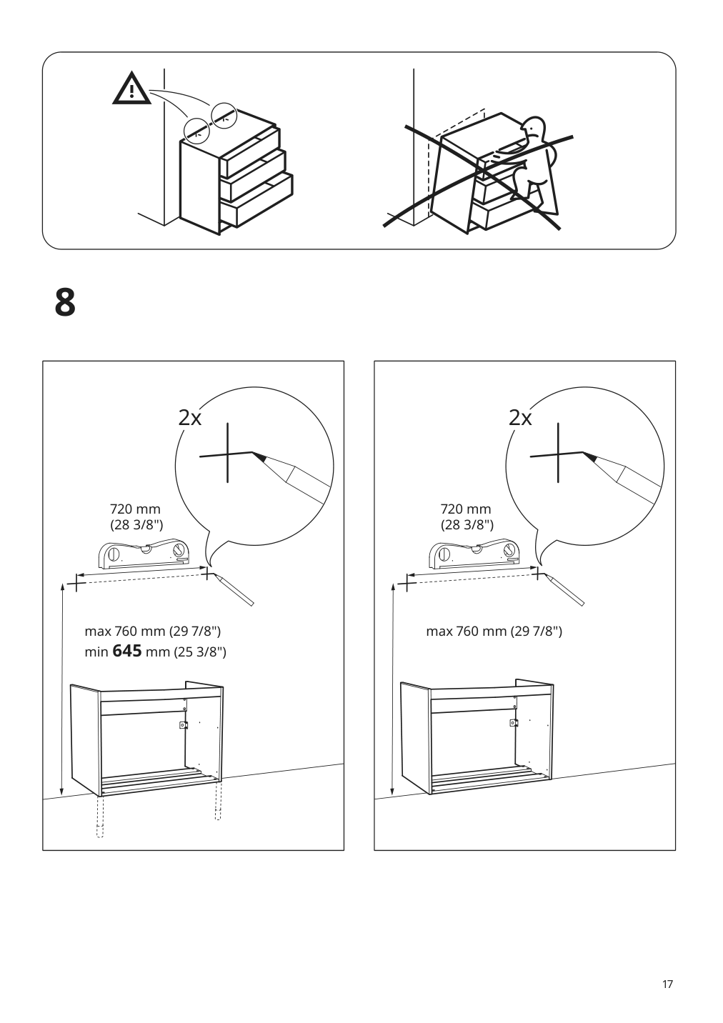 Assembly instructions for IKEA Godmorgon sink cabinet with 2 drawers white | Page 17 - IKEA GODMORGON/TOLKEN / TÖRNVIKEN cabinet, countertop, 19 5/8" sink 593.087.62