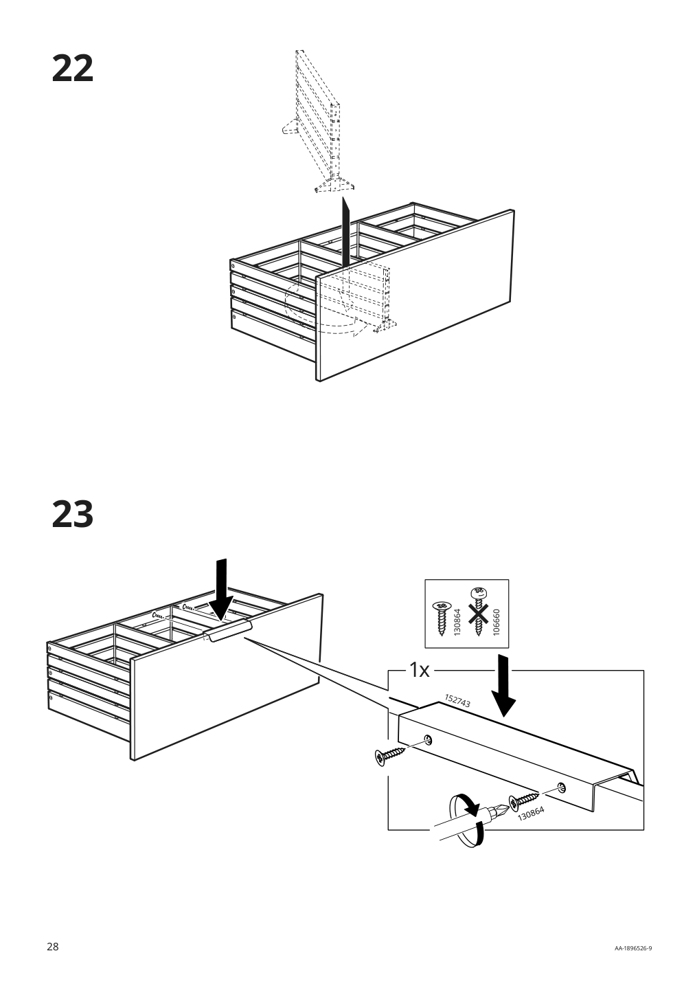 Assembly instructions for IKEA Godmorgon sink cabinet with 2 drawers white | Page 28 - IKEA GODMORGON/TOLKEN / TÖRNVIKEN cabinet, countertop, 19 5/8" sink 593.087.62