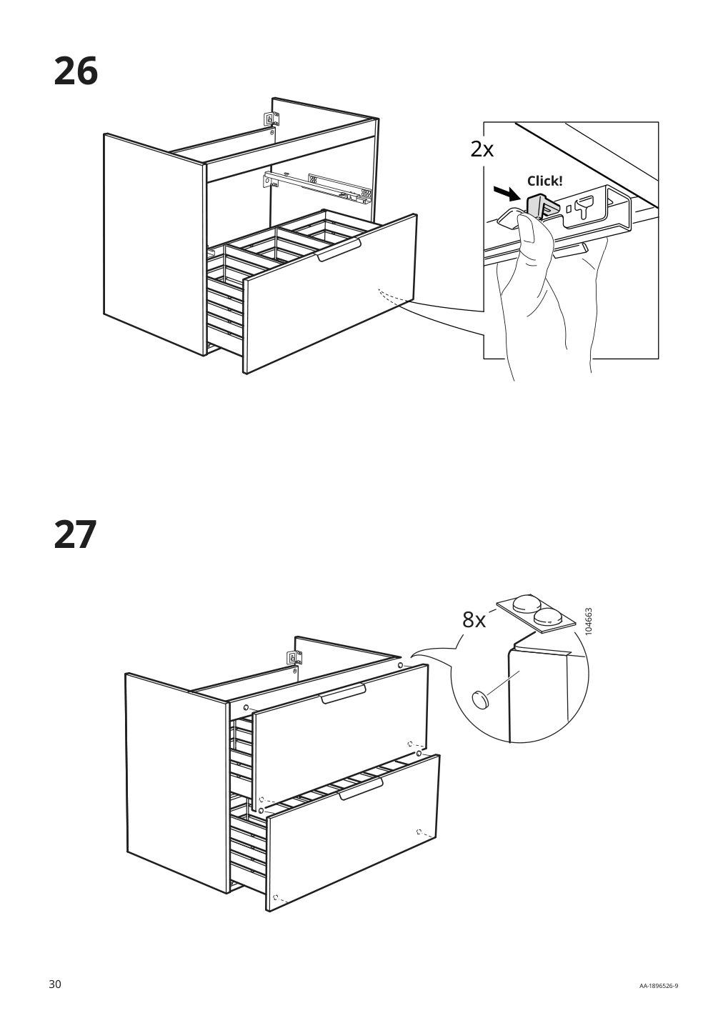 Assembly instructions for IKEA Godmorgon sink cabinet with 2 drawers white | Page 30 - IKEA GODMORGON/TOLKEN / TÖRNVIKEN cabinet, countertop, 19 5/8" sink 593.087.62