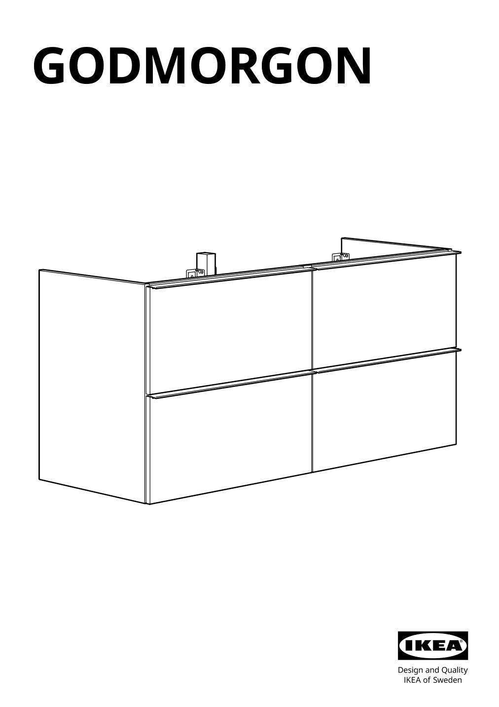 Assembly instructions for IKEA Godmorgon sink cabinet with 4 drawers high gloss gray | Page 1 - IKEA GODMORGON sink cabinet with 4 drawers 503.440.95