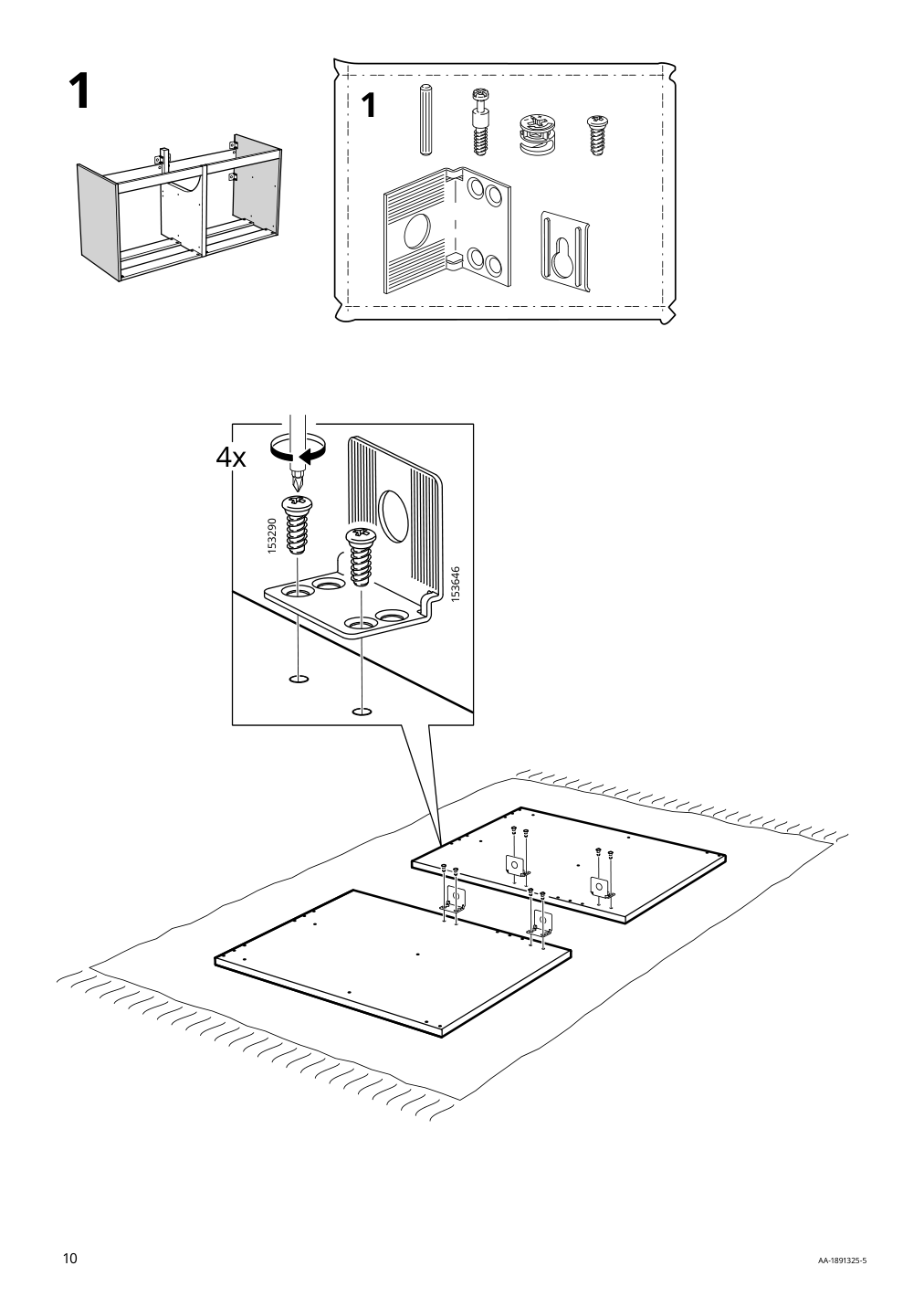 Assembly instructions for IKEA Godmorgon sink cabinet with 4 drawers high gloss gray | Page 10 - IKEA GODMORGON / ODENSVIK sink cabinet with 4 drawers 692.931.28