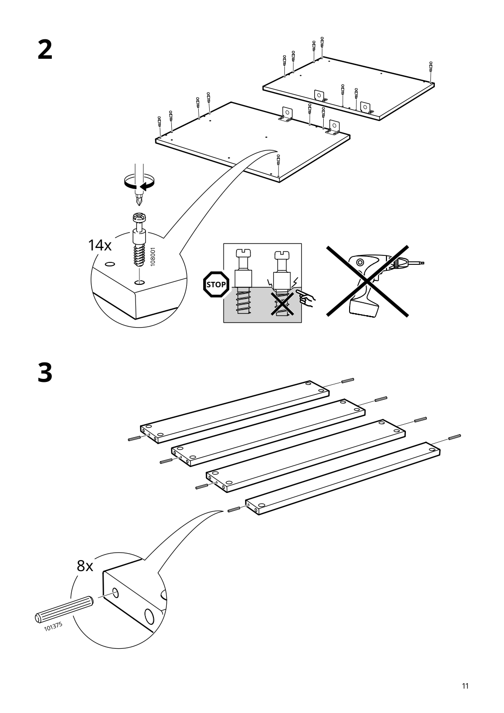 Assembly instructions for IKEA Godmorgon sink cabinet with 4 drawers high gloss gray | Page 11 - IKEA GODMORGON sink cabinet with 4 drawers 503.440.95