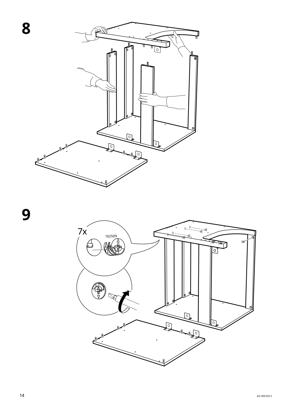 Assembly instructions for IKEA Godmorgon sink cabinet with 4 drawers high gloss gray | Page 14 - IKEA GODMORGON sink cabinet with 4 drawers 503.440.95