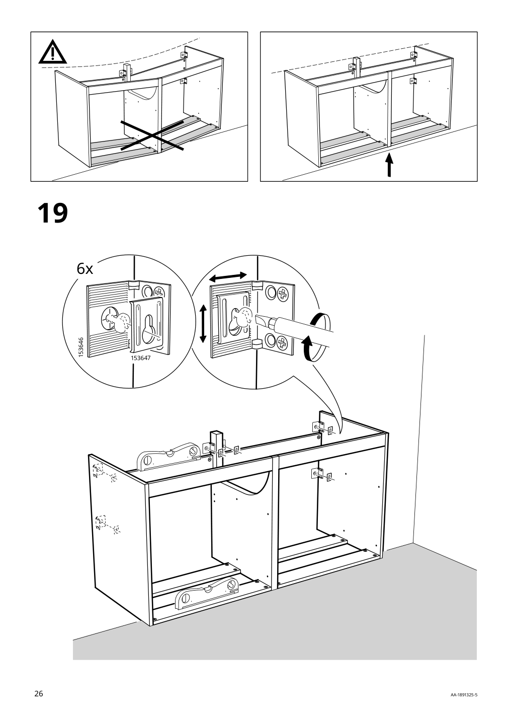 Assembly instructions for IKEA Godmorgon sink cabinet with 4 drawers high gloss gray | Page 26 - IKEA GODMORGON / ODENSVIK sink cabinet with 4 drawers 692.931.28