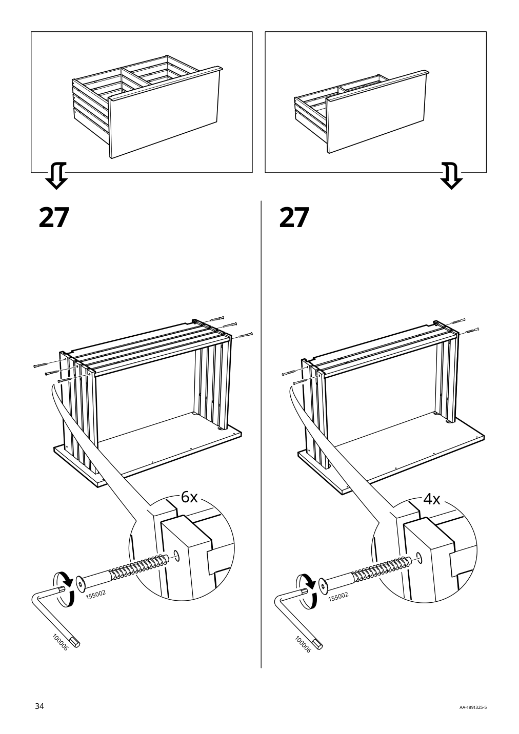 Assembly instructions for IKEA Godmorgon sink cabinet with 4 drawers high gloss gray | Page 34 - IKEA GODMORGON sink cabinet with 4 drawers 503.440.95