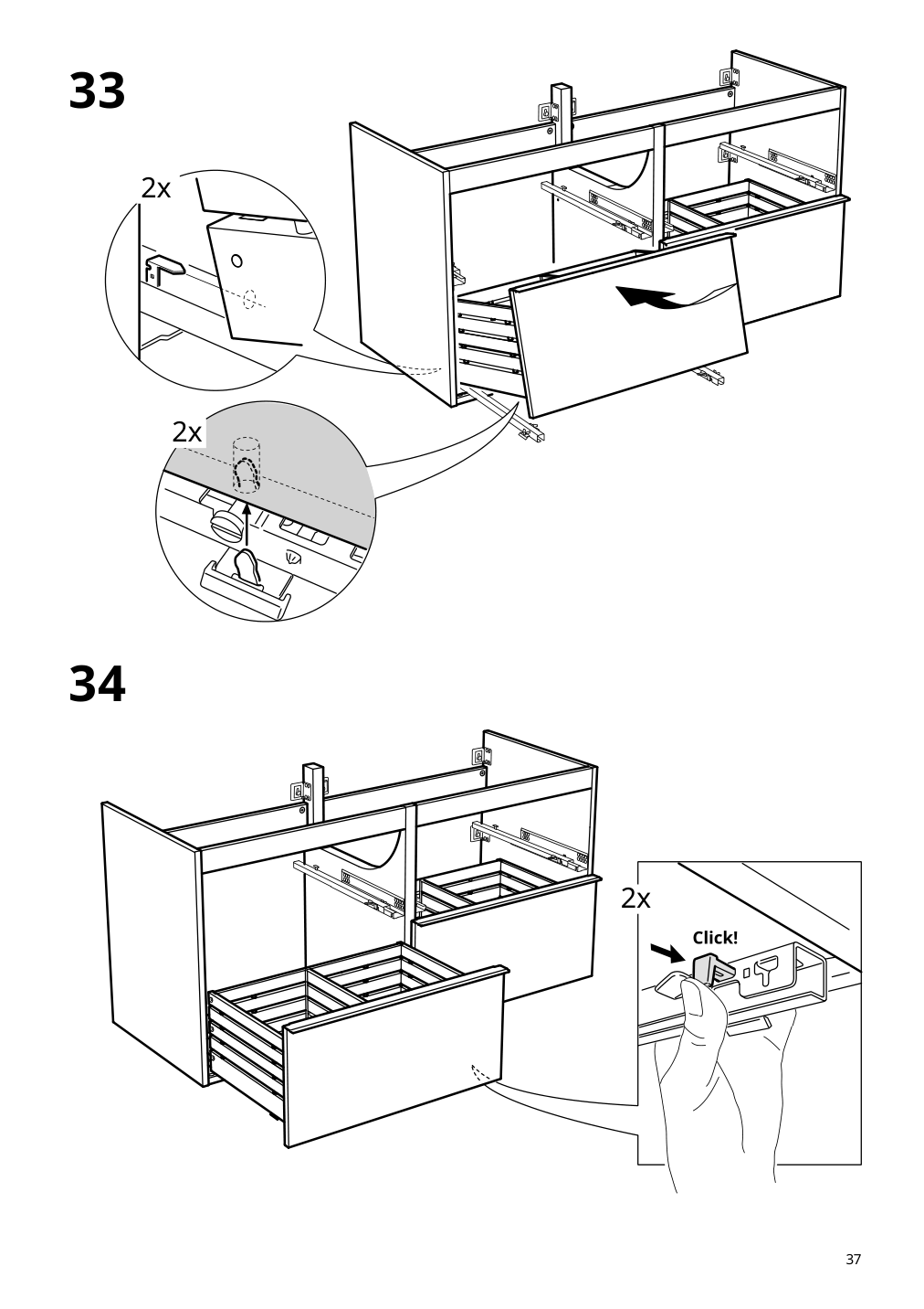 Assembly instructions for IKEA Godmorgon sink cabinet with 4 drawers high gloss gray | Page 37 - IKEA GODMORGON / ODENSVIK sink cabinet with 4 drawers 692.931.28