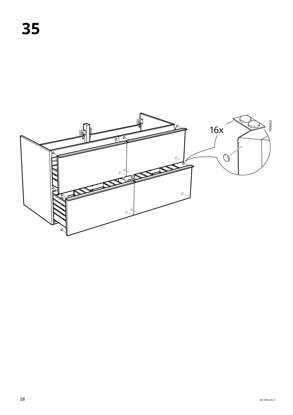 Assembly instructions for IKEA Godmorgon sink cabinet with 4 drawers high gloss gray | Page 38 - IKEA GODMORGON sink cabinet with 4 drawers 503.440.95