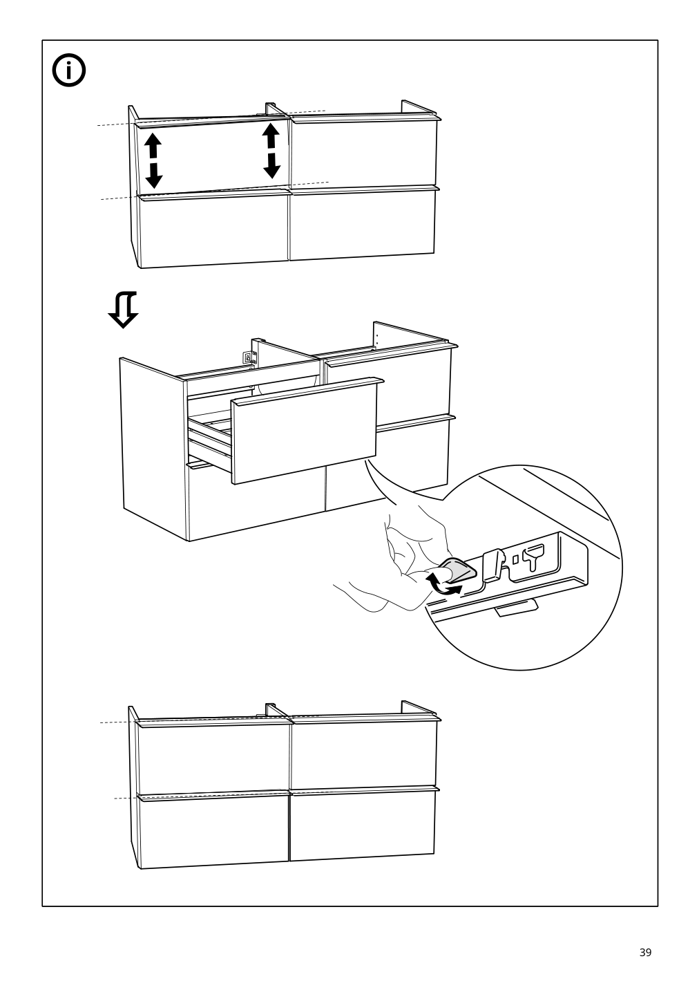 Assembly instructions for IKEA Godmorgon sink cabinet with 4 drawers high gloss gray | Page 39 - IKEA GODMORGON / ODENSVIK sink cabinet with 4 drawers 692.931.28