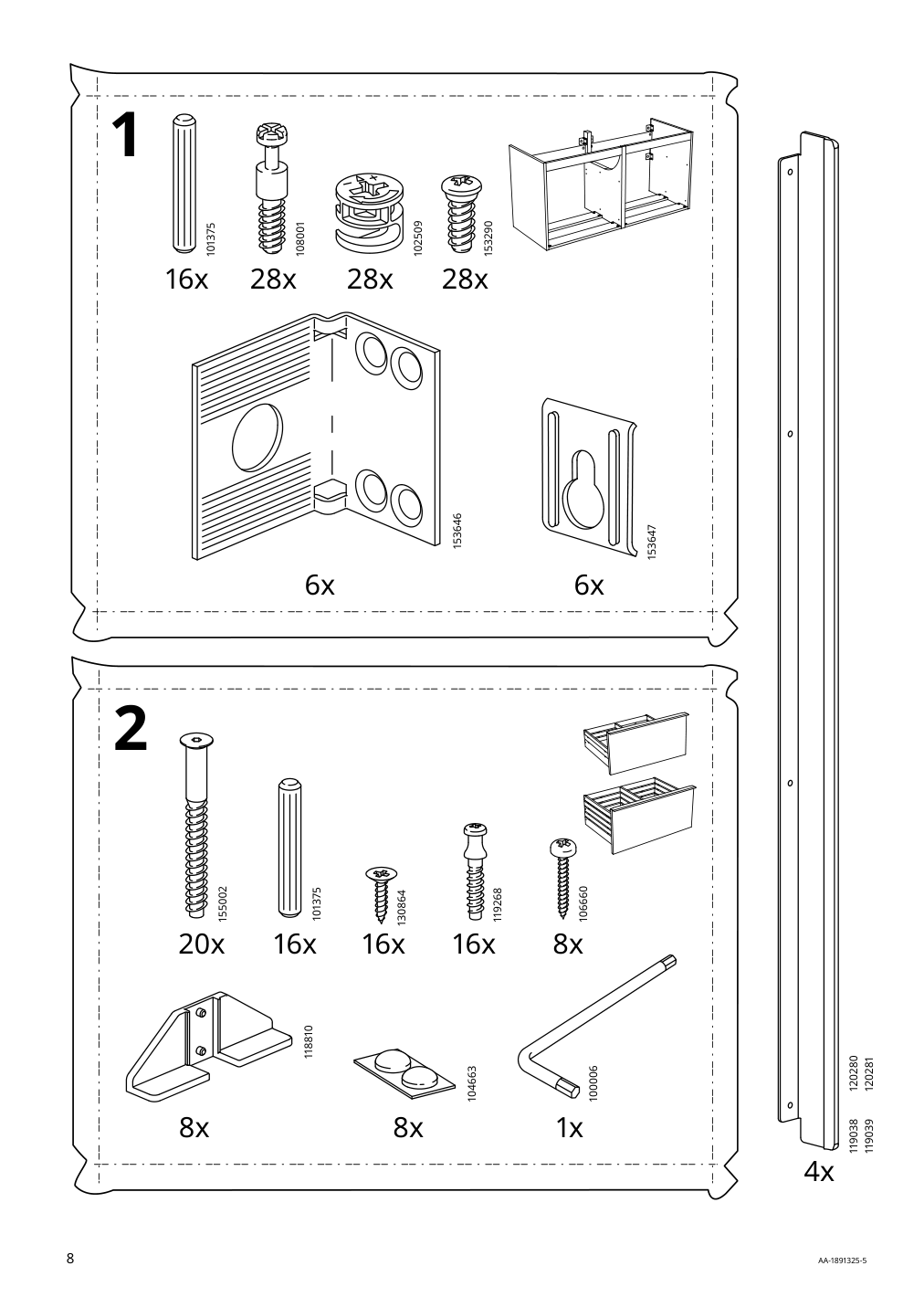 Assembly instructions for IKEA Godmorgon sink cabinet with 4 drawers high gloss gray | Page 8 - IKEA GODMORGON sink cabinet with 4 drawers 503.440.95