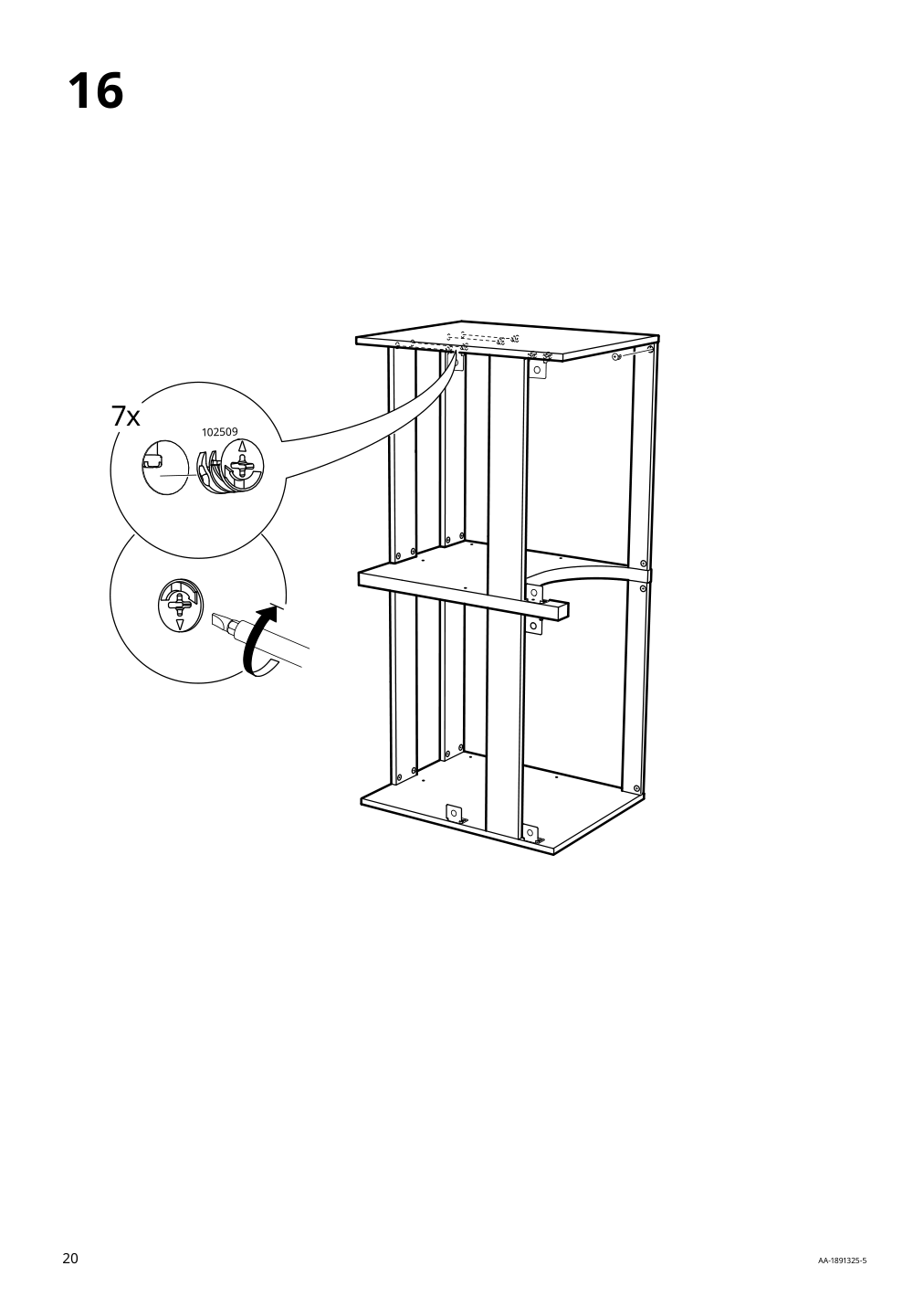 Assembly instructions for IKEA Godmorgon sink cabinet with 4 drawers high gloss white | Page 20 - IKEA GODMORGON/TOLKEN / HÖRVIK cabinet, top + 17 3/4x12 2/8" sink 094.825.32