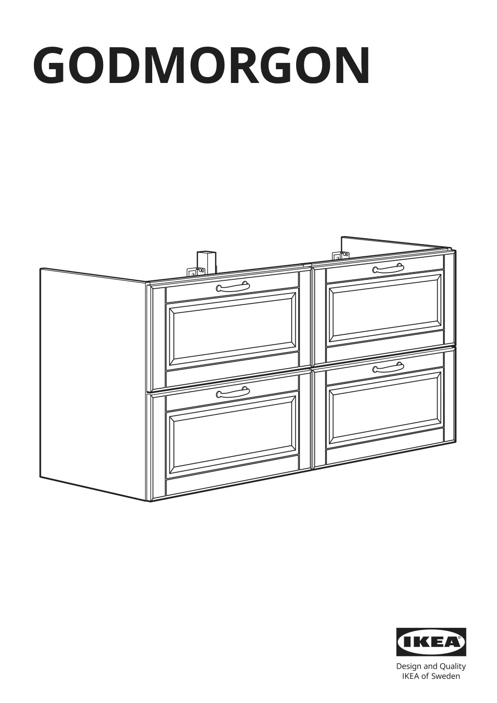 Assembly instructions for IKEA Godmorgon sink cabinet with 4 drawers kasjoen light gray | Page 1 - IKEA GODMORGON sink cabinet with 4 drawers 203.876.75