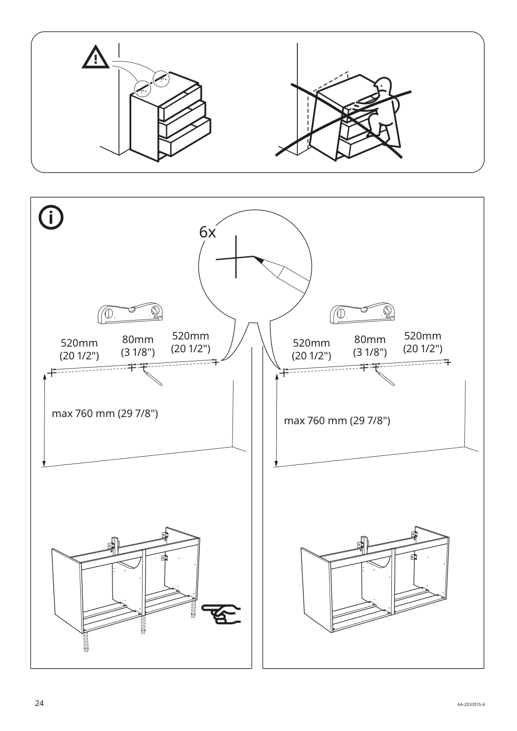 Assembly instructions for IKEA Godmorgon sink cabinet with 4 drawers kasjoen light gray | Page 24 - IKEA GODMORGON / TOLKEN sink cabinet with 4 drawers 192.956.10