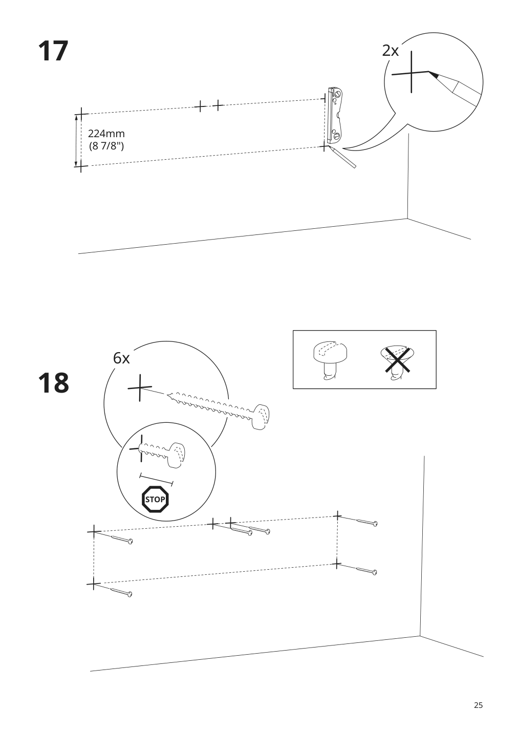 Assembly instructions for IKEA Godmorgon sink cabinet with 4 drawers kasjoen light gray | Page 25 - IKEA GODMORGON / TOLKEN sink cabinet with 4 drawers 192.956.10