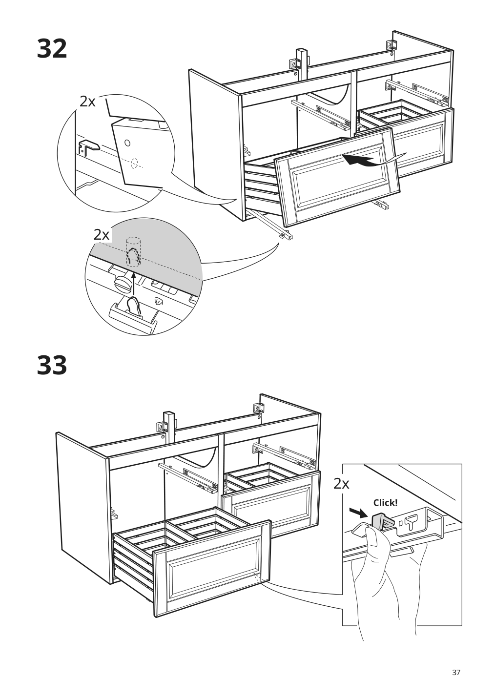 Assembly instructions for IKEA Godmorgon sink cabinet with 4 drawers kasjoen light gray | Page 37 - IKEA GODMORGON sink cabinet with 4 drawers 203.876.75