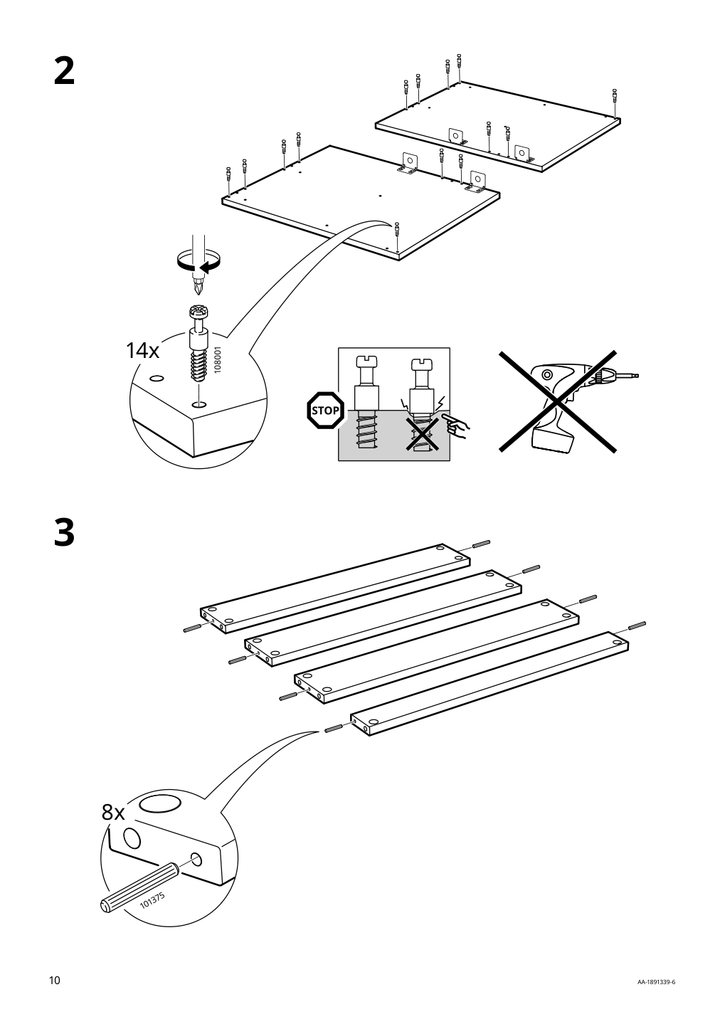 Assembly instructions for IKEA Godmorgon sink cabinet with 4 drawers white | Page 10 - IKEA GODMORGON / ODENSVIK sink cabinet with 4 drawers 892.932.26