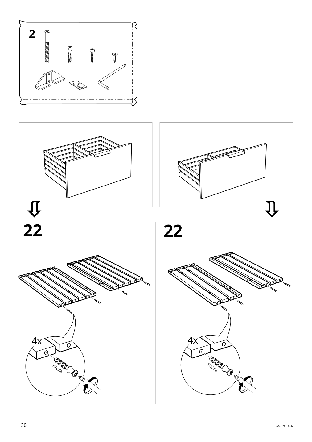 Assembly instructions for IKEA Godmorgon sink cabinet with 4 drawers white | Page 30 - IKEA GODMORGON sink cabinet with 4 drawers 603.441.32