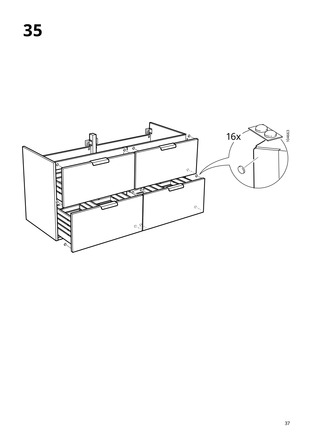 Assembly instructions for IKEA Godmorgon sink cabinet with 4 drawers white | Page 37 - IKEA GODMORGON sink cabinet with 4 drawers 603.441.32