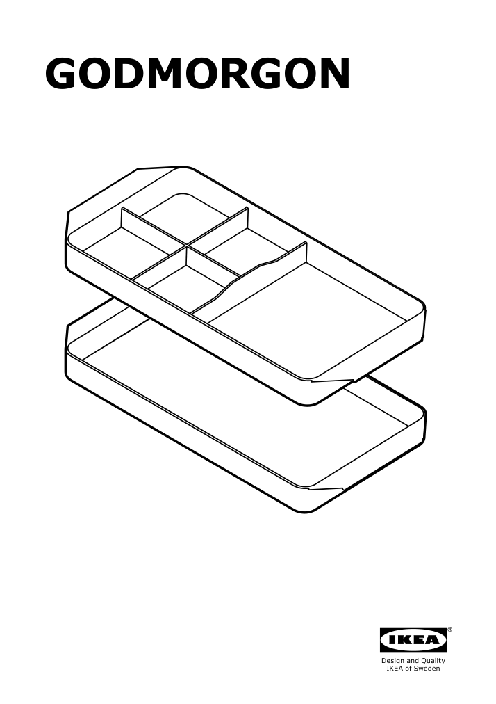 Assembly instructions for IKEA Godmorgon storage unit set of 2 smoked | Page 1 - IKEA GODMORGON storage unit, set of 2 904.002.73