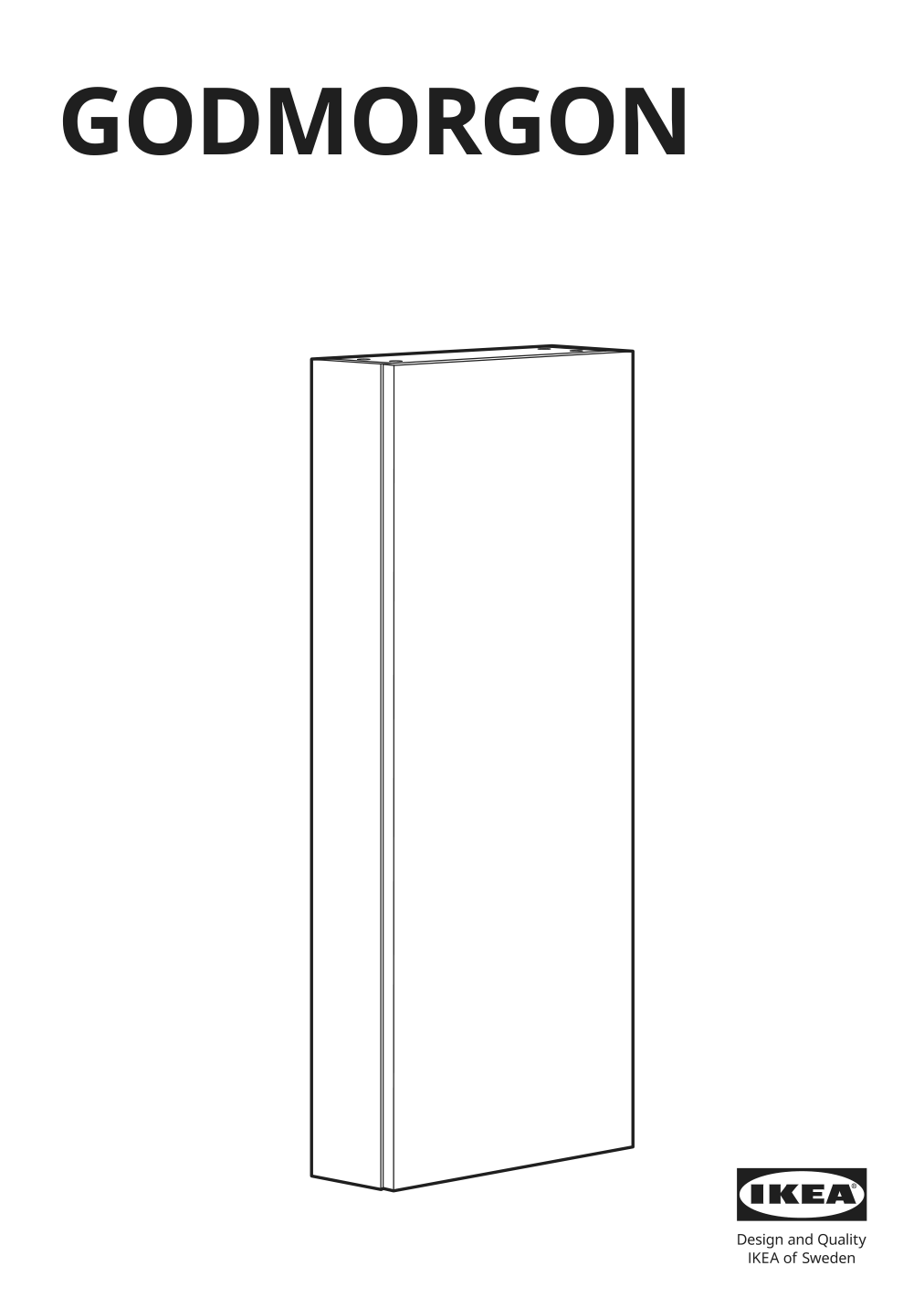 Assembly instructions for IKEA Godmorgon wall cabinet with 1 door brown stained ash effect | Page 1 - IKEA GODMORGON wall cabinet with 1 door 704.579.15