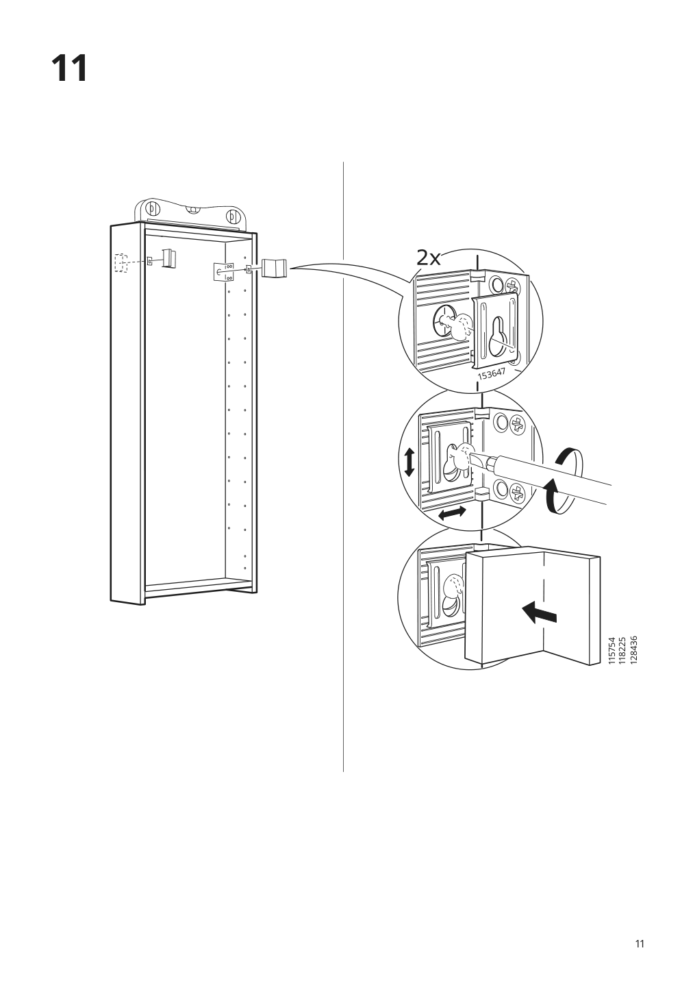 Assembly instructions for IKEA Godmorgon wall cabinet with 1 door brown stained ash effect | Page 11 - IKEA GODMORGON wall cabinet with 1 door 704.579.15