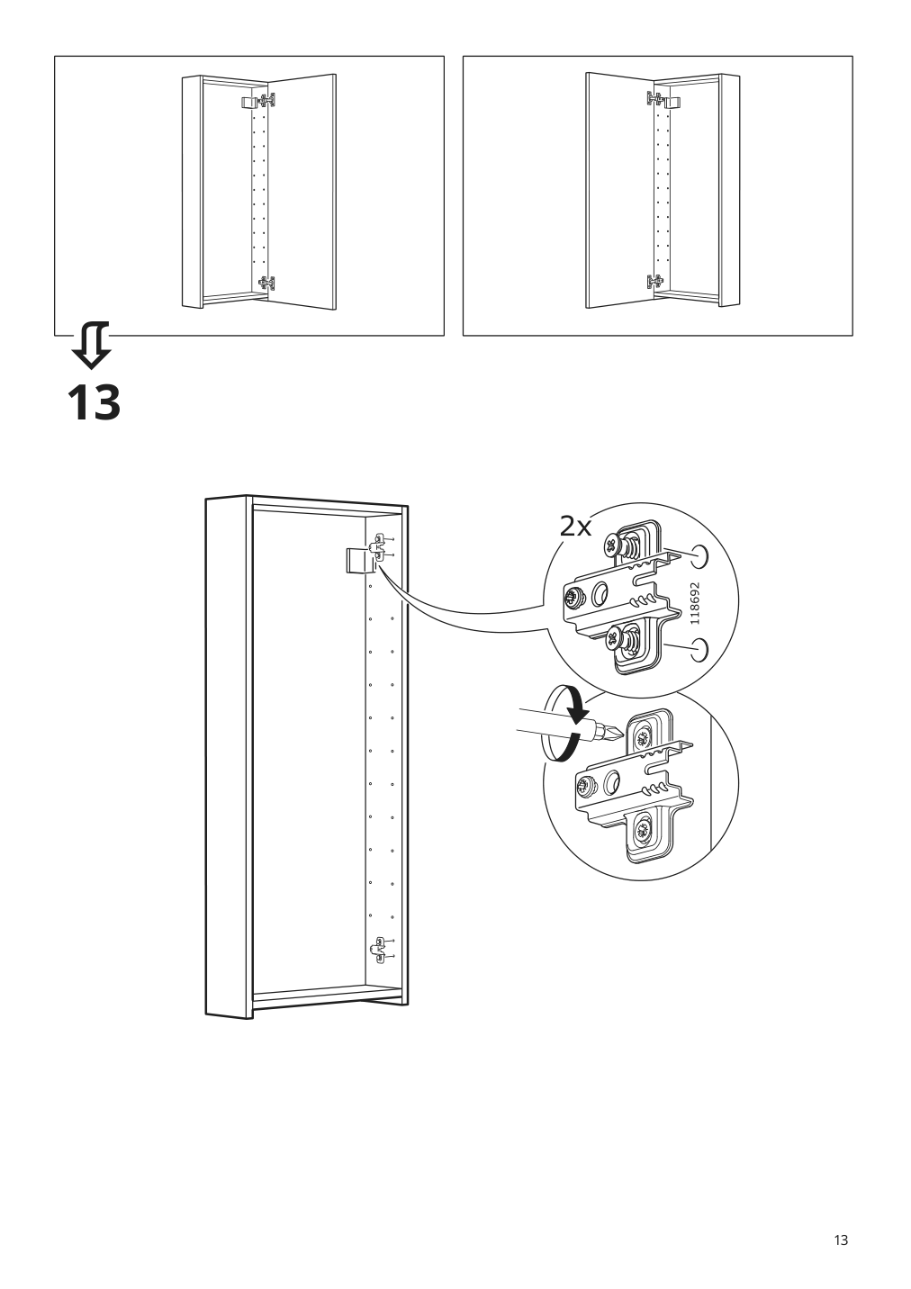 Assembly instructions for IKEA Godmorgon wall cabinet with 1 door brown stained ash effect | Page 13 - IKEA GODMORGON wall cabinet with 1 door 704.579.15