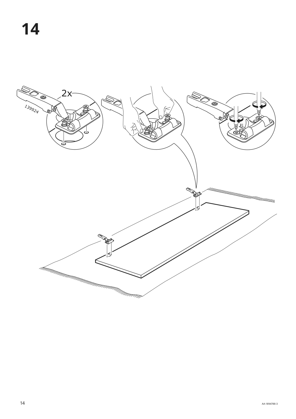 Assembly instructions for IKEA Godmorgon wall cabinet with 1 door brown stained ash effect | Page 14 - IKEA GODMORGON wall cabinet with 1 door 704.579.15