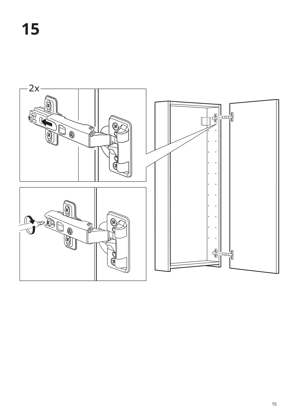 Assembly instructions for IKEA Godmorgon wall cabinet with 1 door brown stained ash effect | Page 15 - IKEA GODMORGON wall cabinet with 1 door 704.579.15