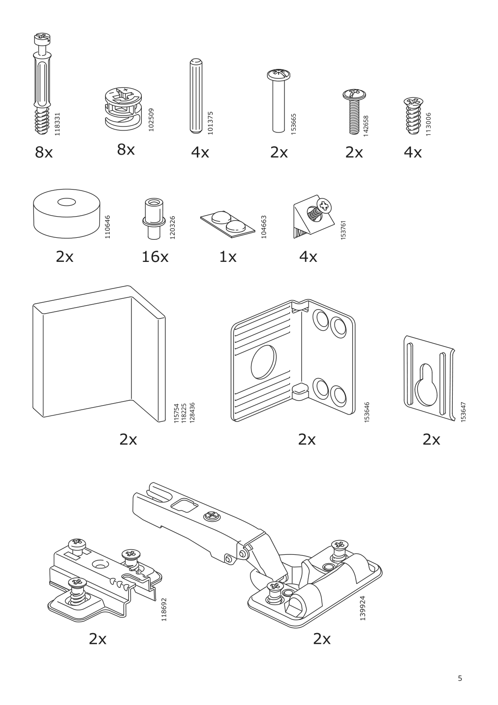 Assembly instructions for IKEA Godmorgon wall cabinet with 1 door brown stained ash effect | Page 5 - IKEA GODMORGON wall cabinet with 1 door 704.579.15