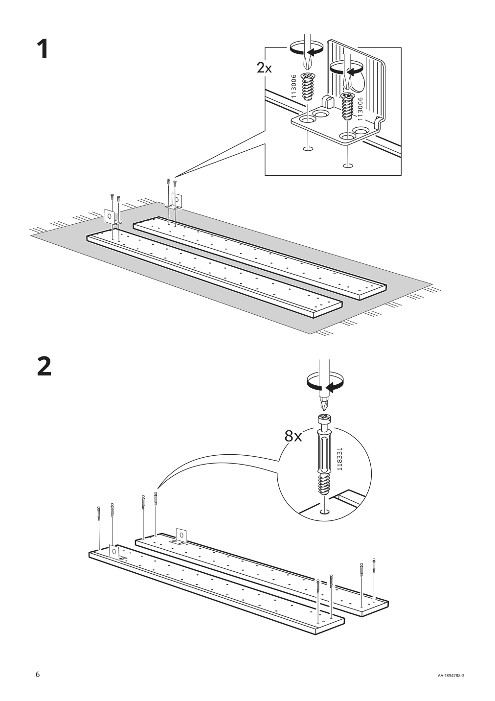 Assembly instructions for IKEA Godmorgon wall cabinet with 1 door brown stained ash effect | Page 6 - IKEA GODMORGON wall cabinet with 1 door 704.579.15