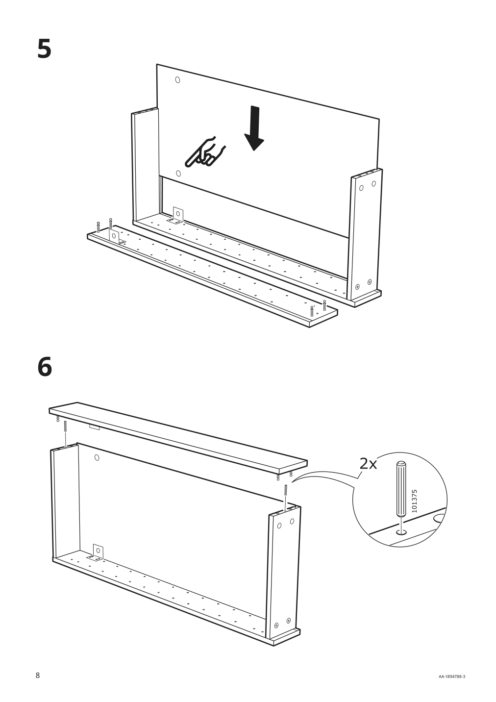 Assembly instructions for IKEA Godmorgon wall cabinet with 1 door brown stained ash effect | Page 8 - IKEA GODMORGON wall cabinet with 1 door 704.579.15