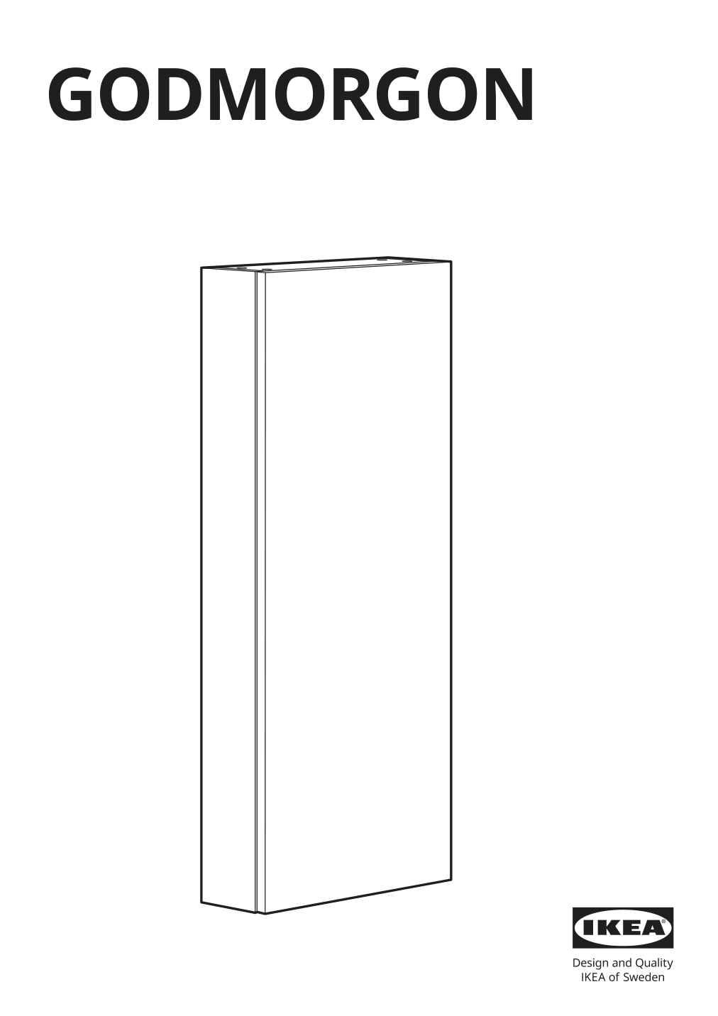 Assembly instructions for IKEA Godmorgon wall cabinet with 1 door high gloss gray | Page 1 - IKEA GODMORGON wall cabinet with 1 door 601.649.13