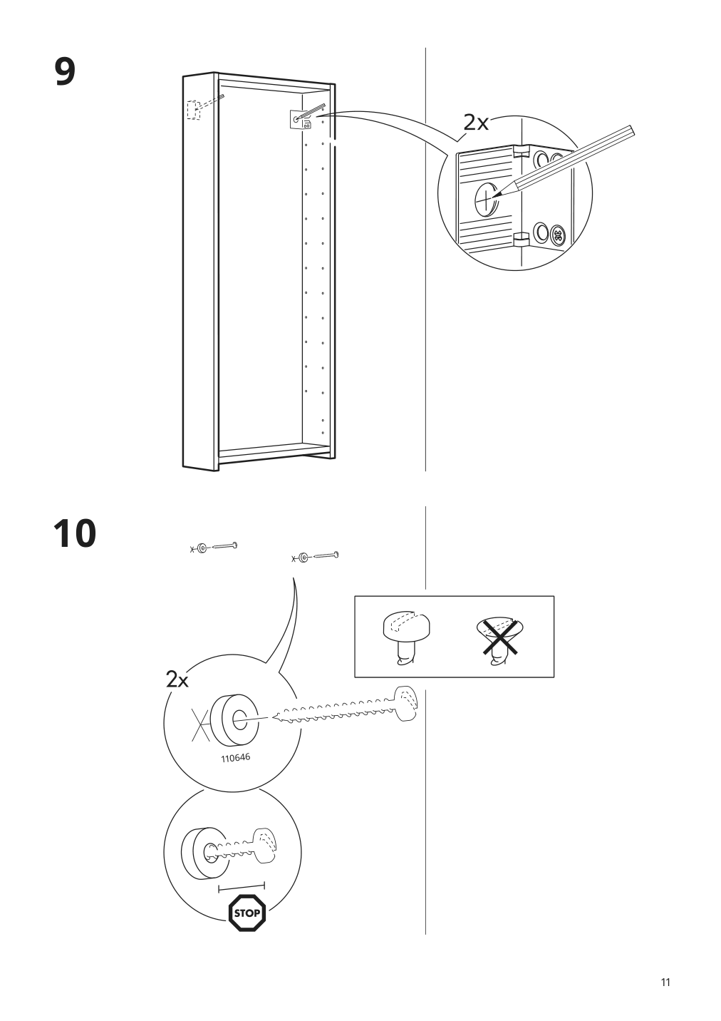 Assembly instructions for IKEA Godmorgon wall cabinet with 1 door high gloss gray | Page 11 - IKEA GODMORGON wall cabinet with 1 door 601.649.13