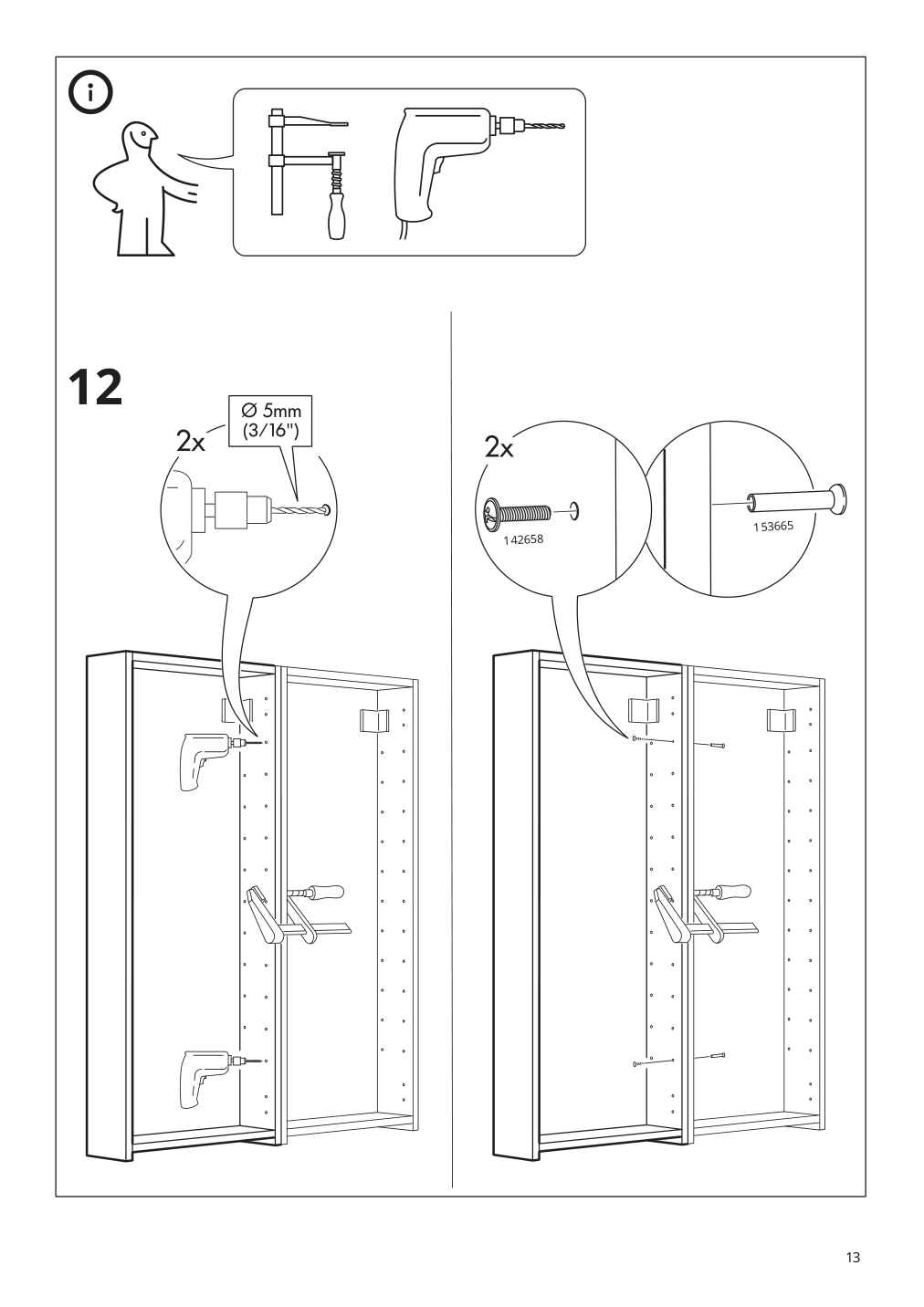 Assembly instructions for IKEA Godmorgon wall cabinet with 1 door high gloss gray | Page 13 - IKEA GODMORGON wall cabinet with 1 door 601.649.13