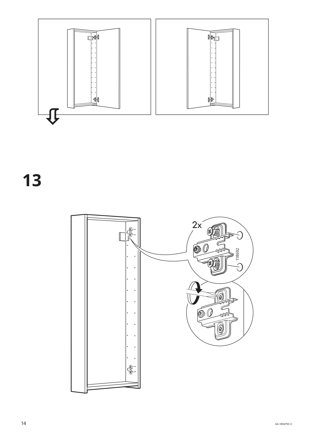 Assembly instructions for IKEA Godmorgon wall cabinet with 1 door high gloss gray | Page 14 - IKEA GODMORGON wall cabinet with 1 door 601.649.13