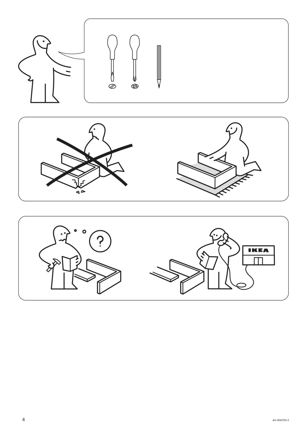 Assembly instructions for IKEA Godmorgon wall cabinet with 1 door high gloss gray | Page 4 - IKEA GODMORGON wall cabinet with 1 door 601.649.13