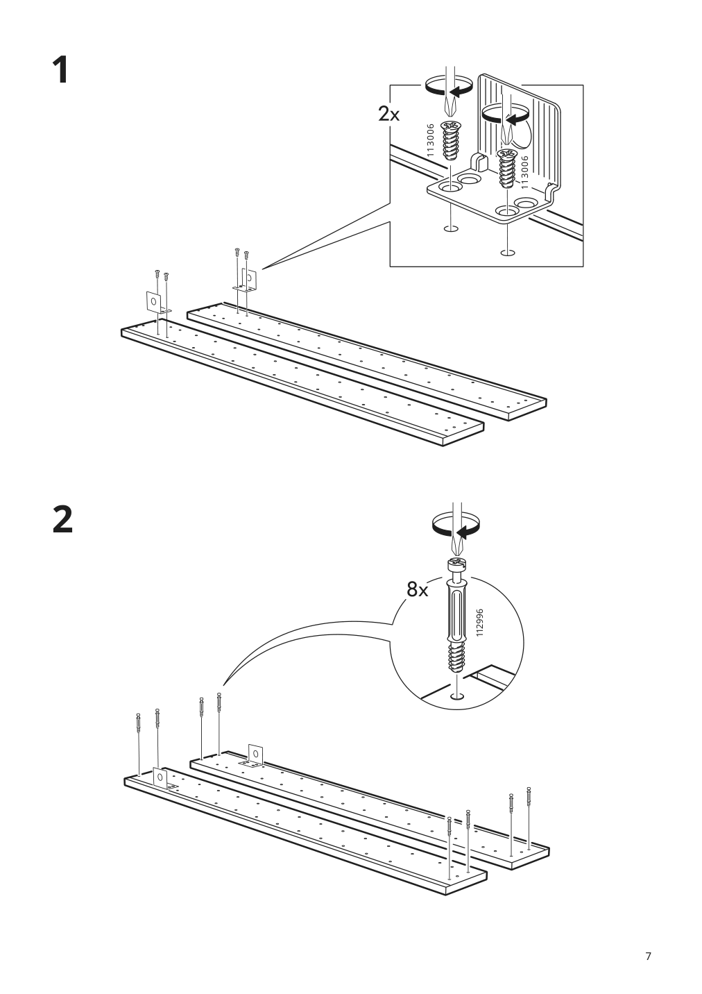 Assembly instructions for IKEA Godmorgon wall cabinet with 1 door high gloss gray | Page 7 - IKEA GODMORGON wall cabinet with 1 door 601.649.13