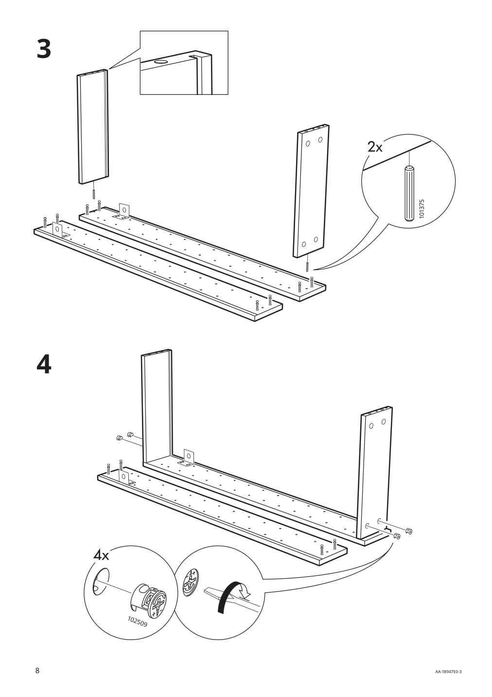 Assembly instructions for IKEA Godmorgon wall cabinet with 1 door high gloss gray | Page 8 - IKEA GODMORGON wall cabinet with 1 door 601.649.13