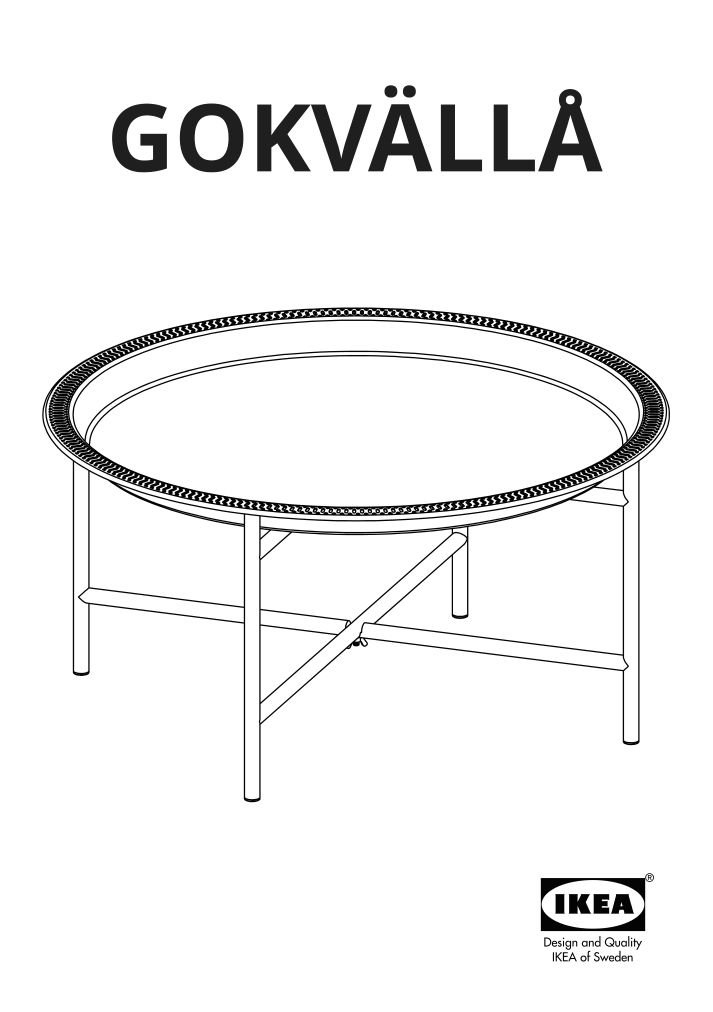 Assembly instructions for IKEA Gokvaella tray table copper color | Page 1 - IKEA GOKVÄLLÅ tray table 005.690.06