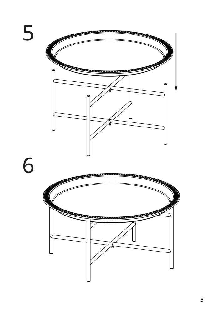 Assembly instructions for IKEA Gokvaella tray table copper color | Page 5 - IKEA GOKVÄLLÅ tray table 005.690.06