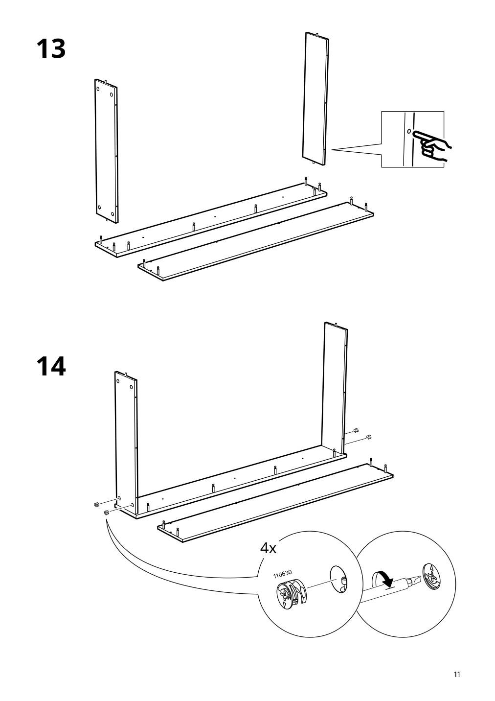 Assembly instructions for IKEA Gonatt crib with drawer white | Page 11 - IKEA GONATT crib with drawer 304.670.92