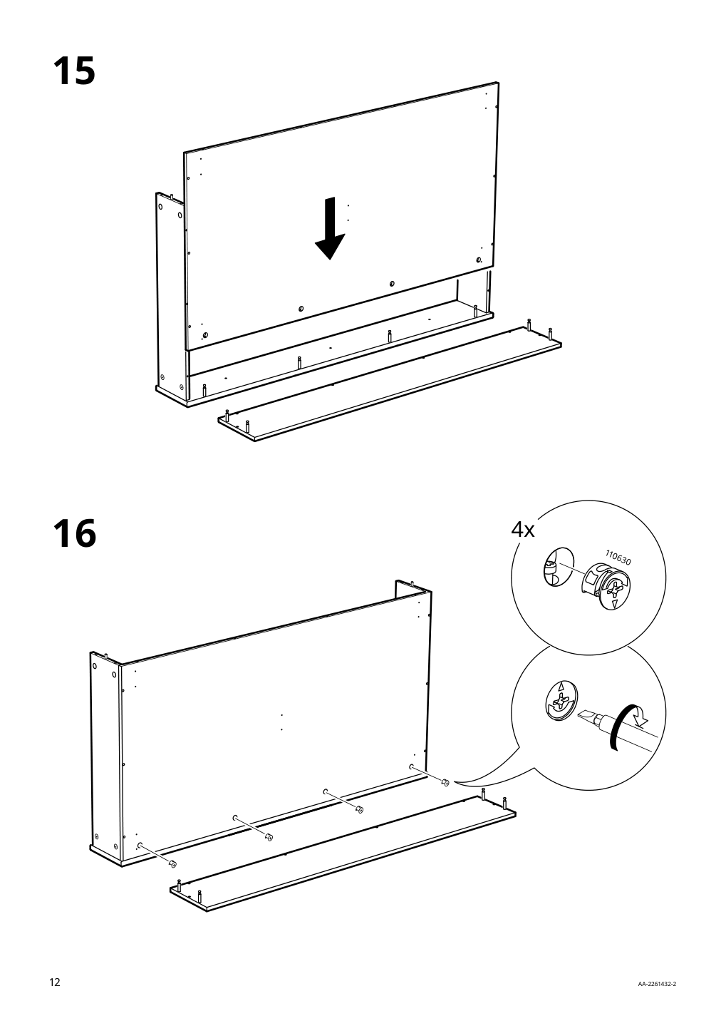 Assembly instructions for IKEA Gonatt crib with drawer white | Page 12 - IKEA GONATT crib with drawer 304.670.92