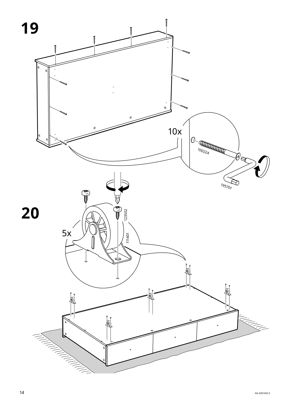 Assembly instructions for IKEA Gonatt crib with drawer white | Page 14 - IKEA GONATT crib with drawer 304.670.92