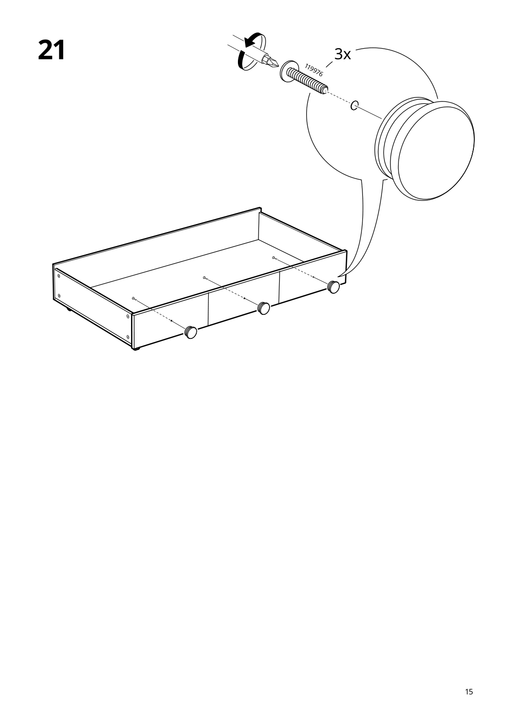 Assembly instructions for IKEA Gonatt crib with drawer white | Page 15 - IKEA GONATT crib with drawer 304.670.92