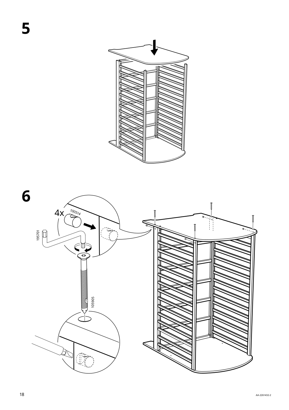 Assembly instructions for IKEA Gonatt crib with drawer white | Page 18 - IKEA GONATT crib with drawer 304.670.92