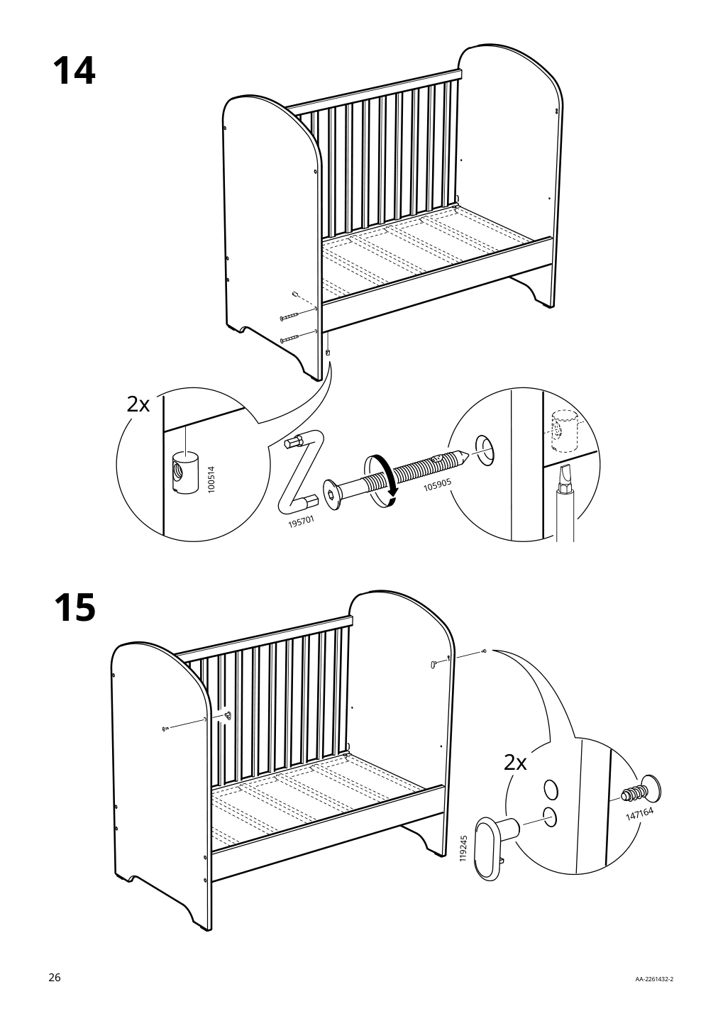 Assembly instructions for IKEA Gonatt crib with drawer white | Page 26 - IKEA GONATT crib with drawer 304.670.92