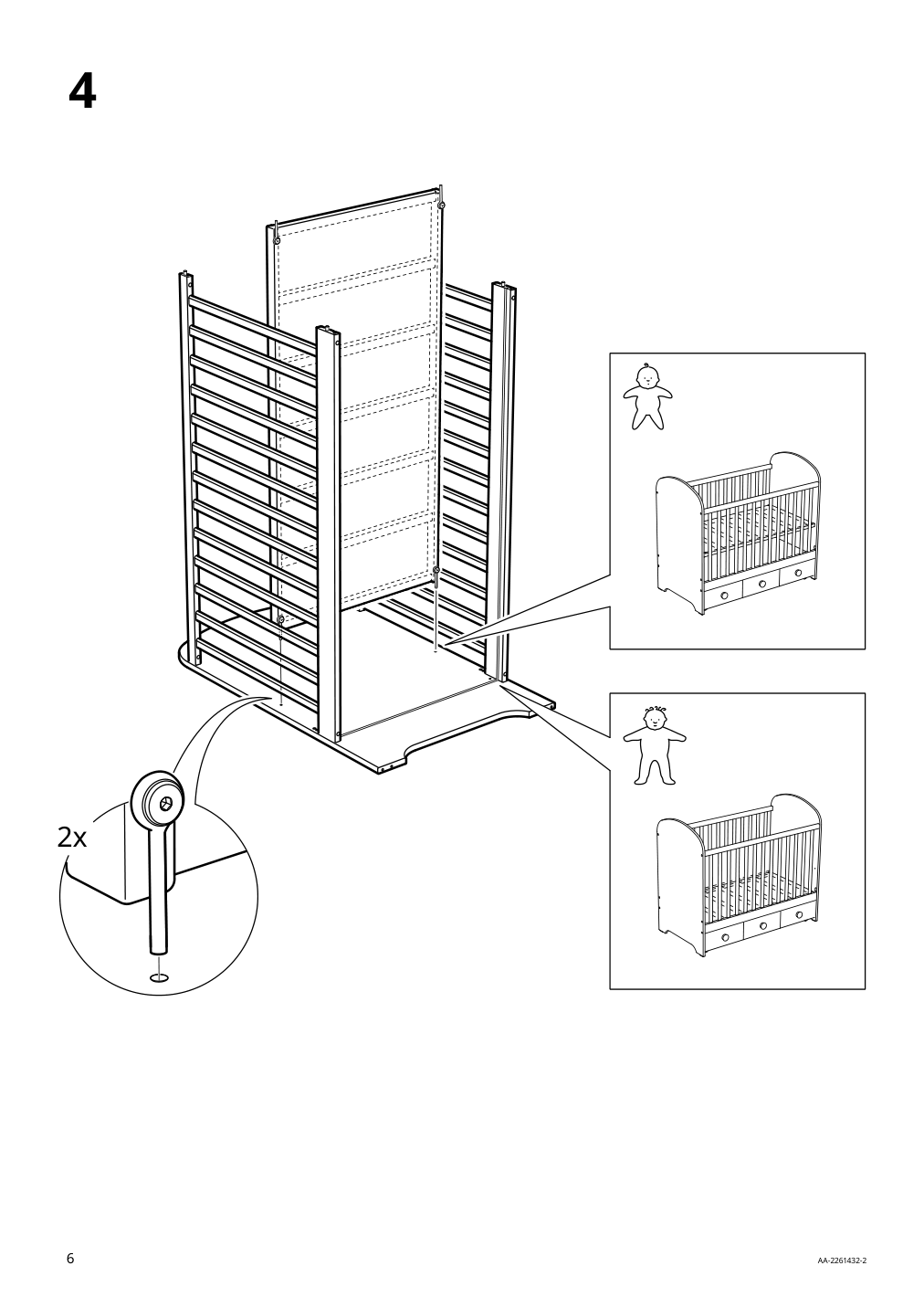 Assembly instructions for IKEA Gonatt crib with drawer white | Page 6 - IKEA GONATT crib with drawer 304.670.92